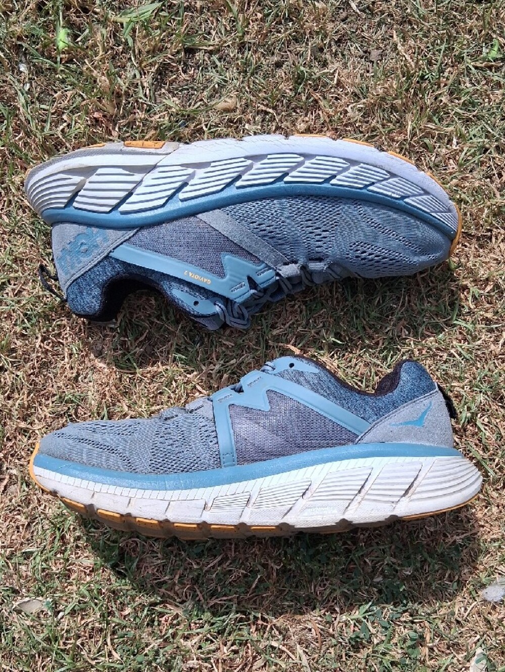 Hoka Gaviota 2 Athletic Shoes in Light Blue and White